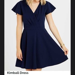 Altar’d State Kimball Navy Blue Short Sleeve Dress